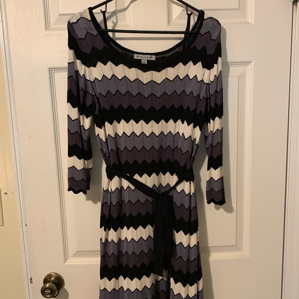 Chevron Print Crochet Style Dress